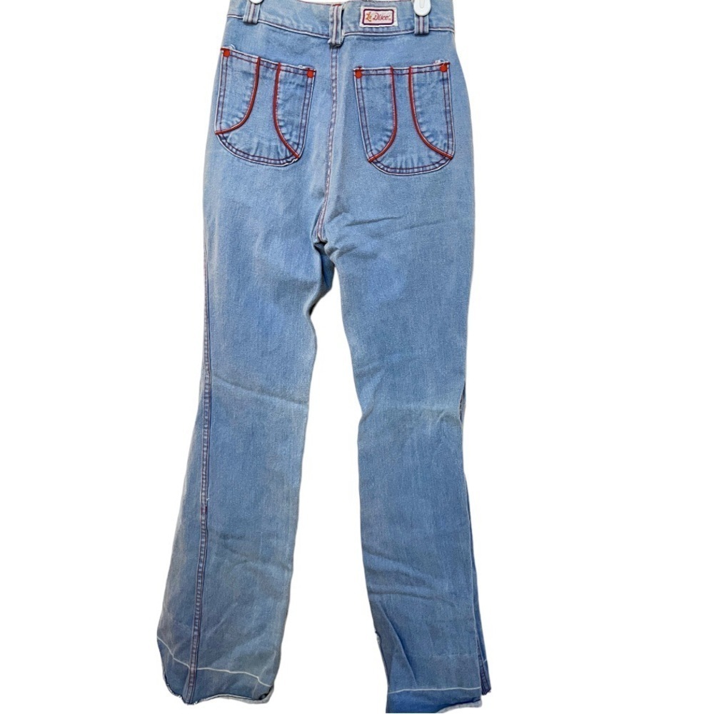 Vintage 60s 70s RARE LA Disco high waist bell bottom flare jeans sz 24